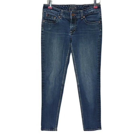 Seven7 Skinny Jeans Size 30 30X28 Blue Lightly Distressed Stretch Denim - Picture 11 of 11